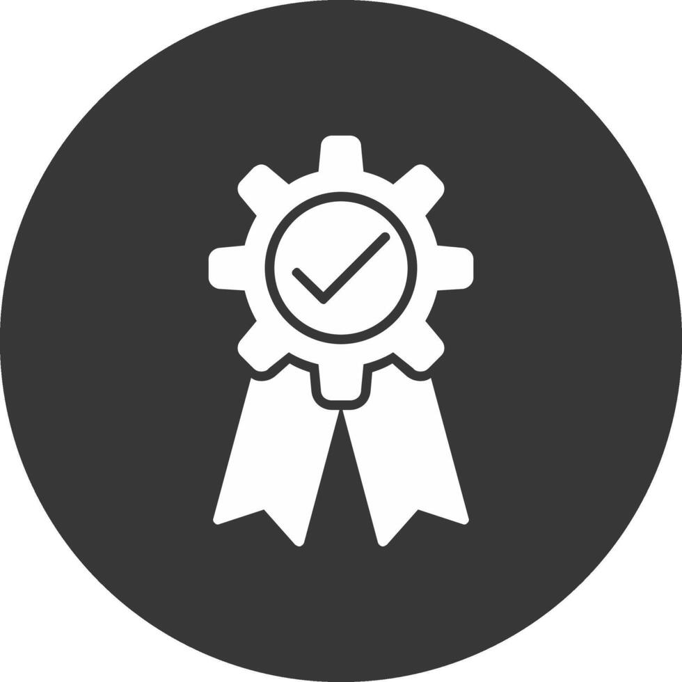 Quality Assurance Glyph Inverted Icon vector