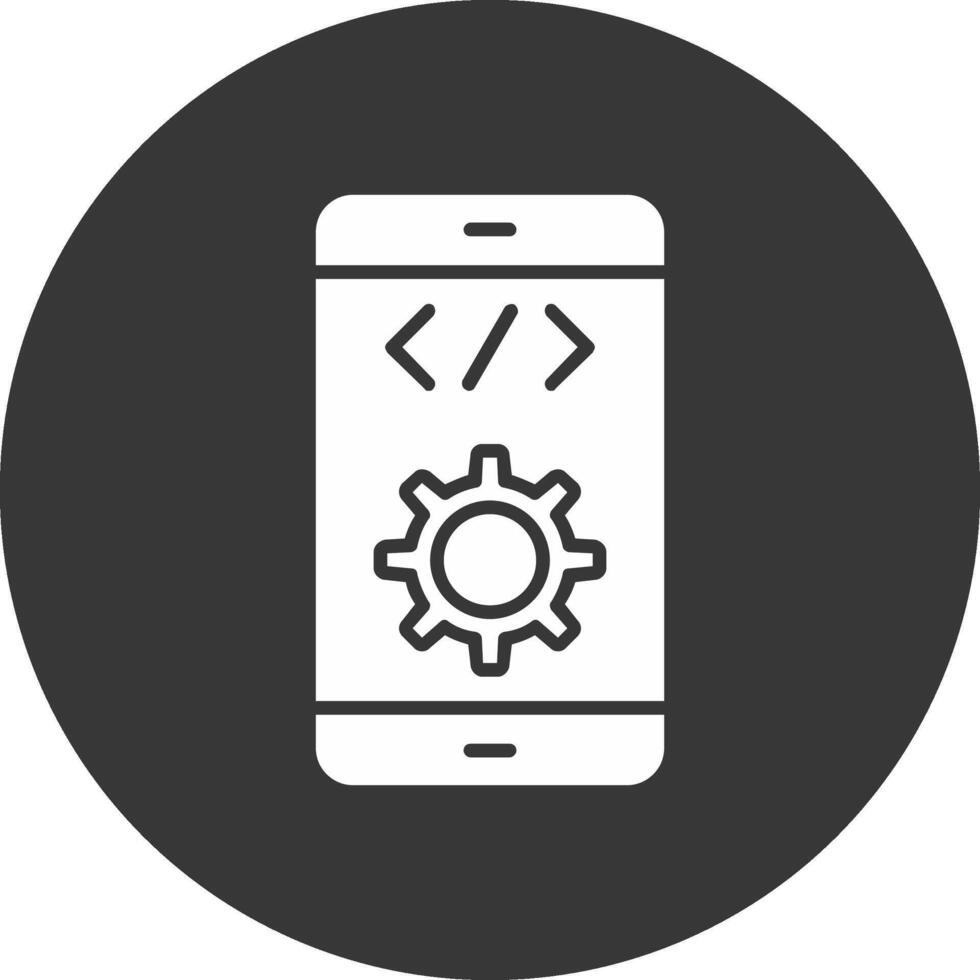 Software Development Glyph Inverted Icon vector