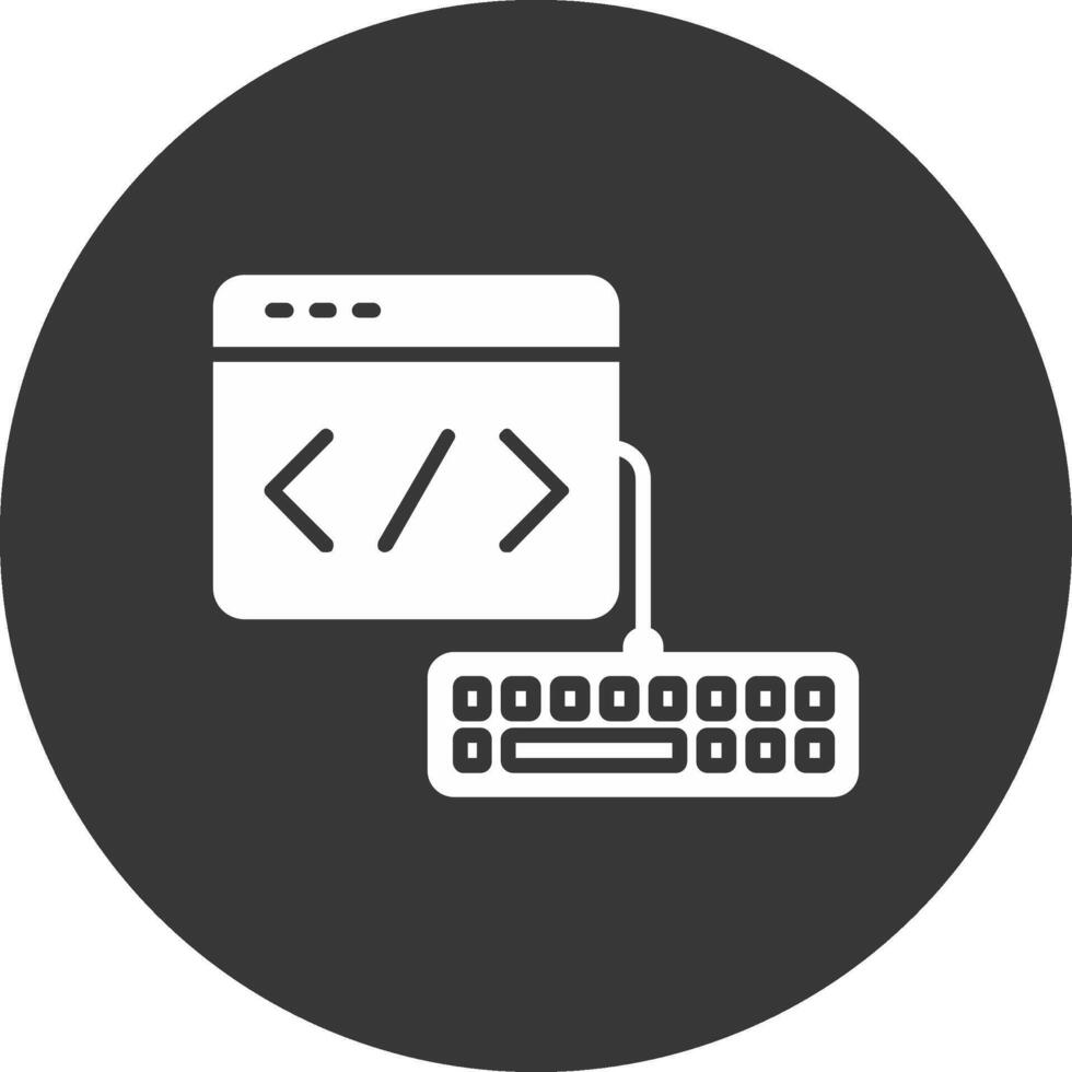 Web Development Glyph Inverted Icon vector