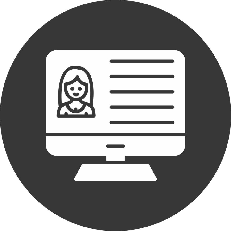 User Profiles Glyph Inverted Icon vector