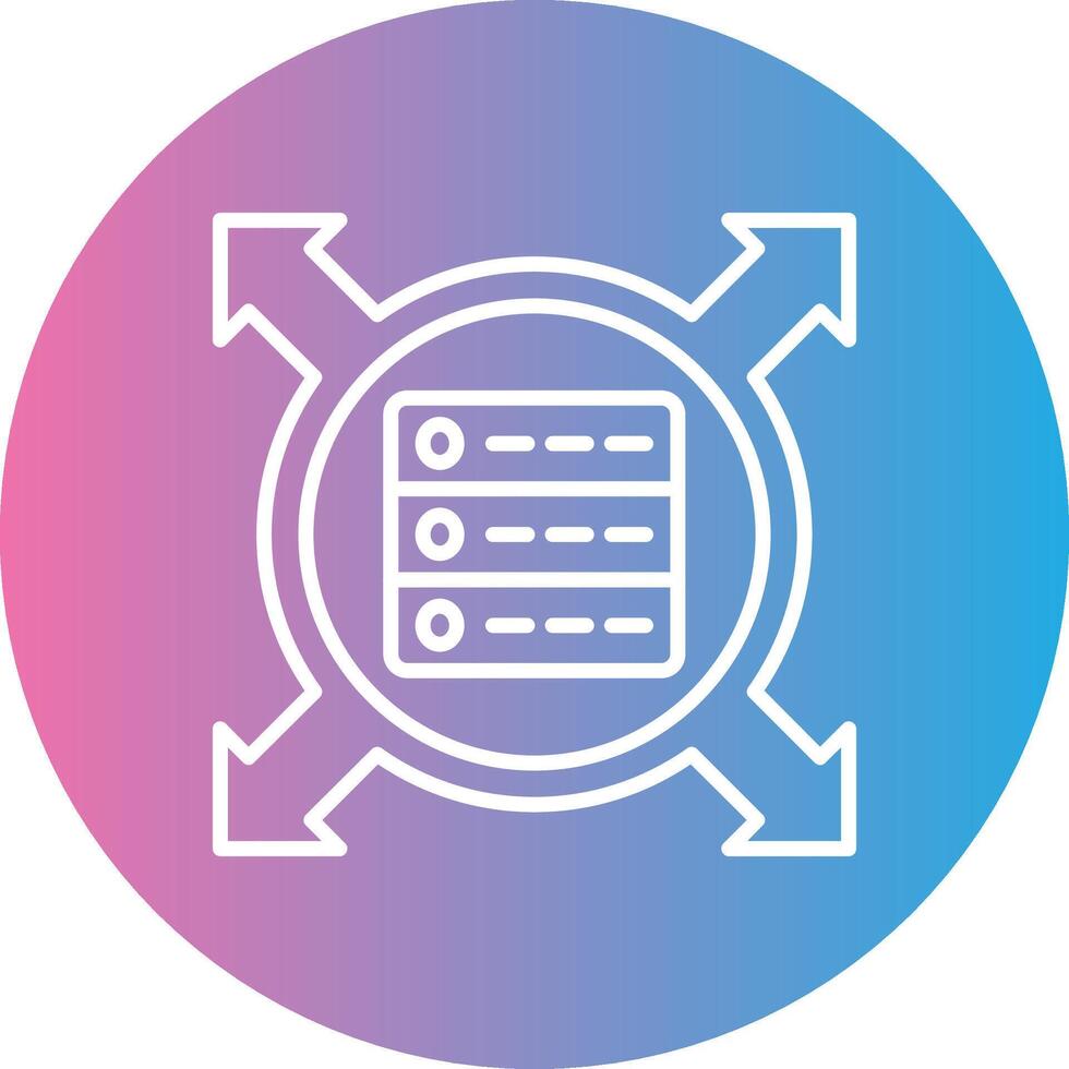Data Driven Line Gradient Circle Icon vector