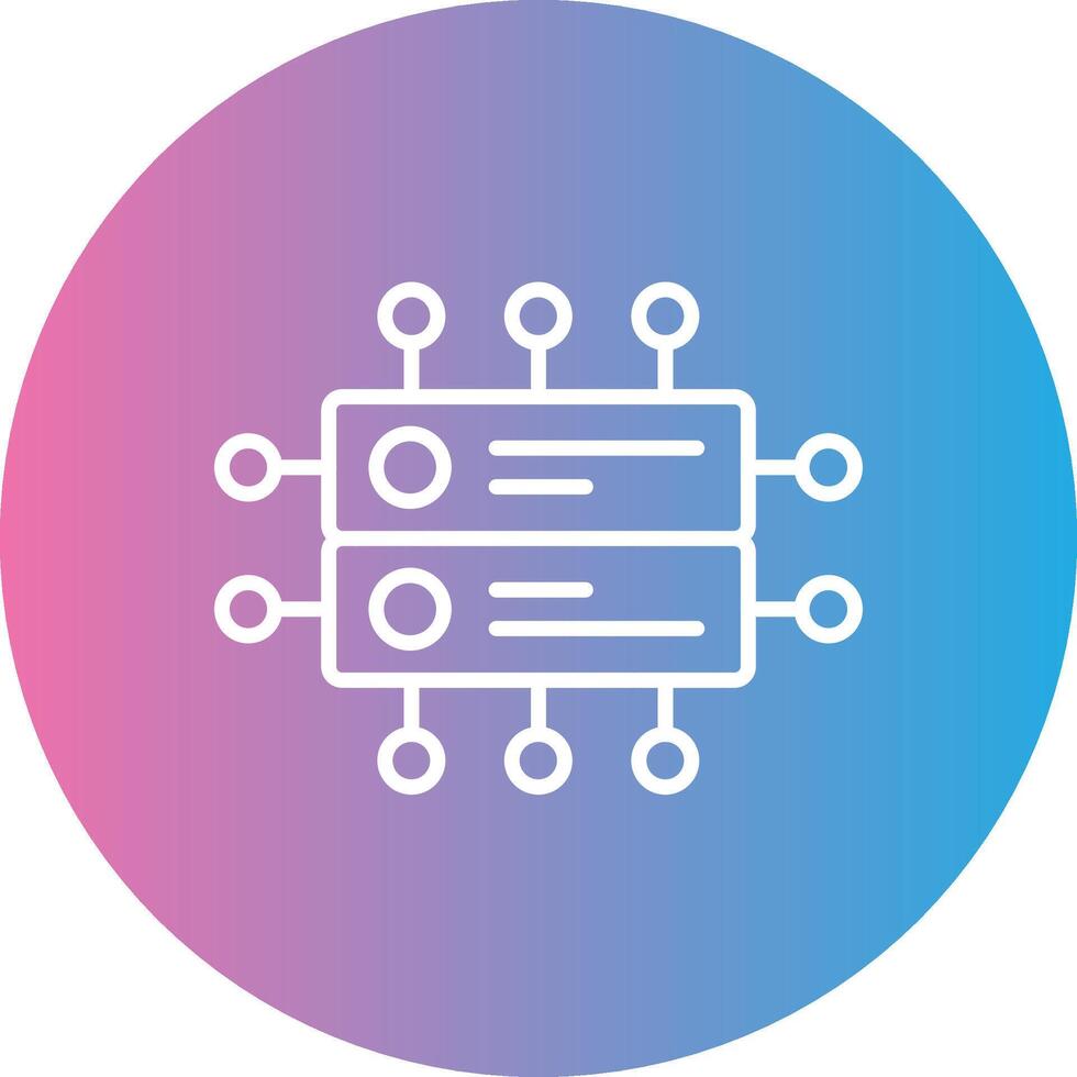 Data Network Line Gradient Circle Icon vector