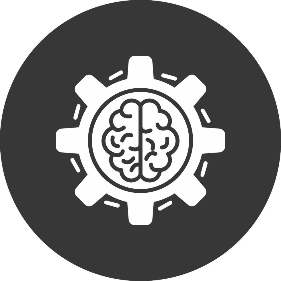 Machine Learning Glyph Inverted Icon vector