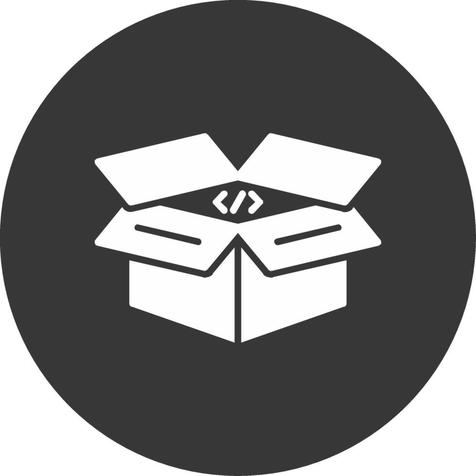 Open Box Glyph Inverted Icon vector