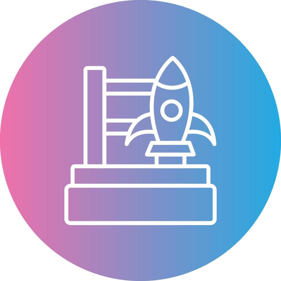 Rocket Launch Line Gradient Circle Icon vector