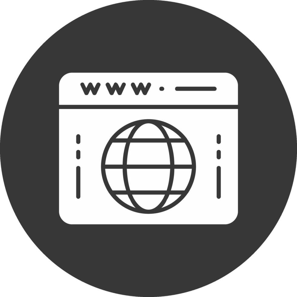 Domain Glyph Inverted Icon vector