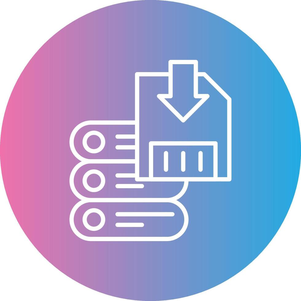 salvar datos línea degradado circulo icono vector