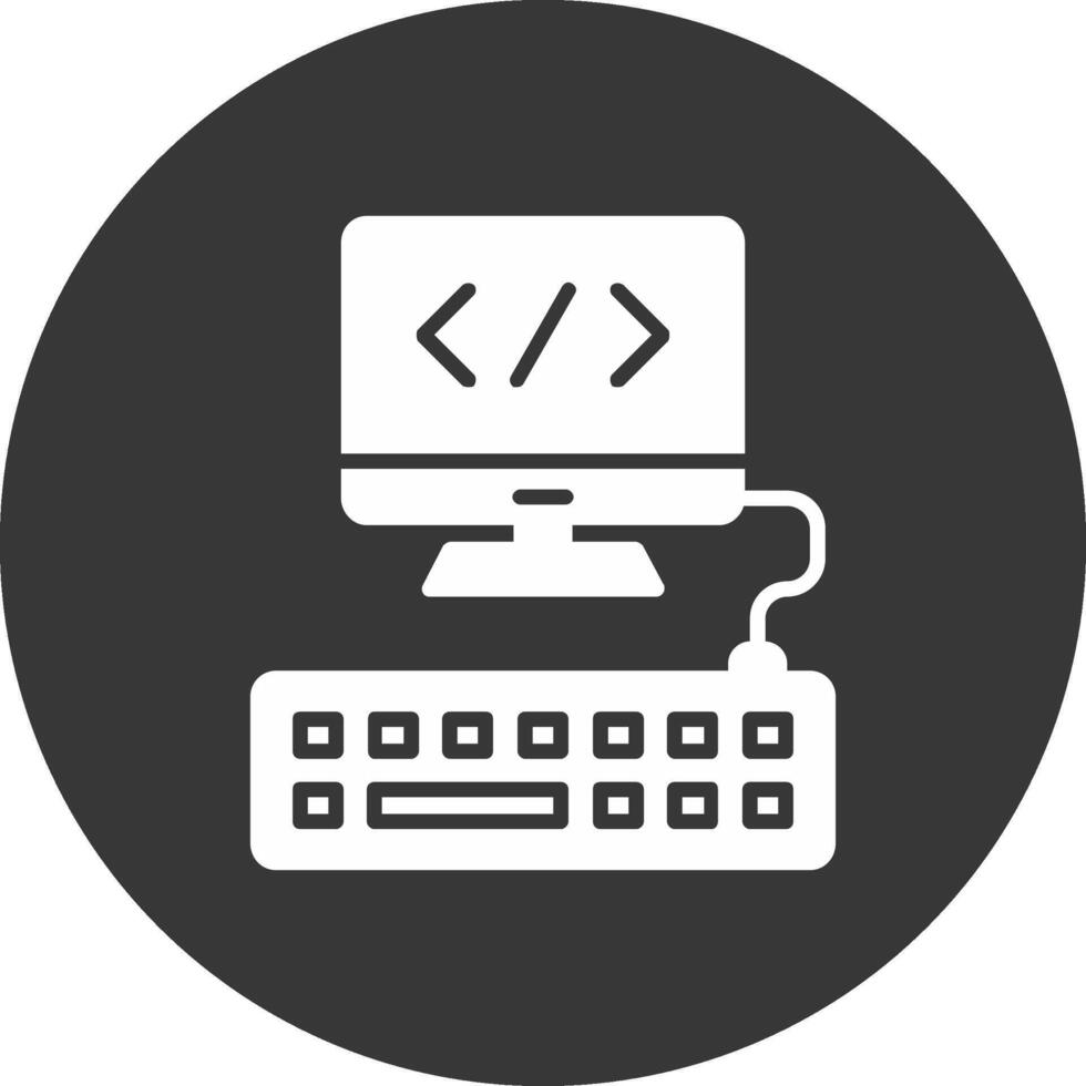 Web Programming Glyph Inverted Icon vector