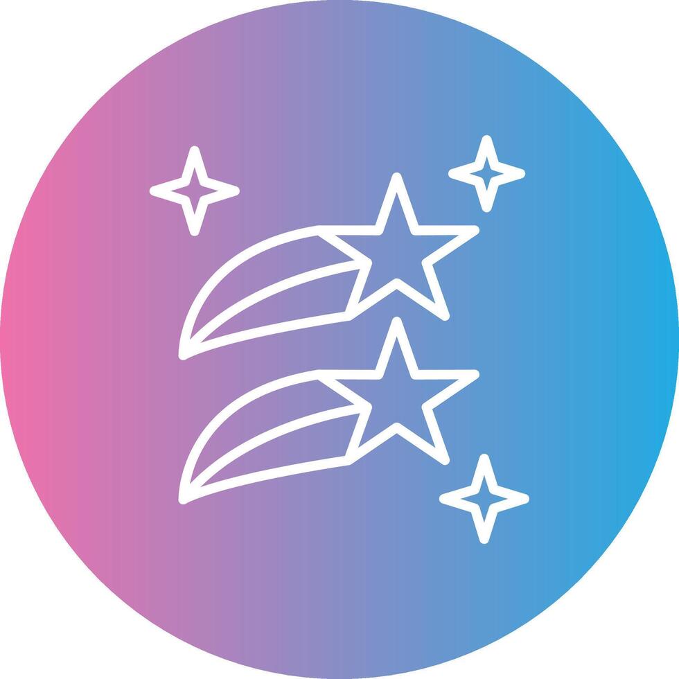 Shooting Stars Line Gradient Circle Icon vector
