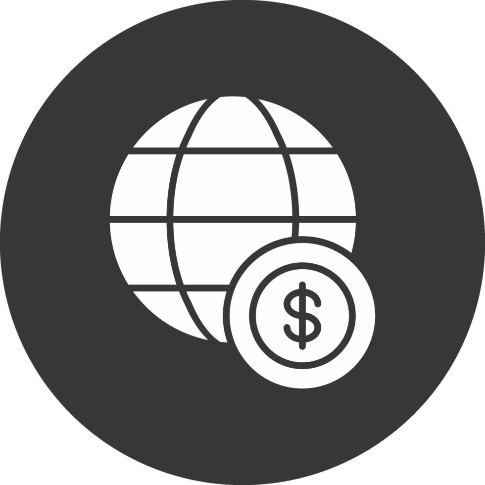 Global Economy Glyph Inverted Icon vector