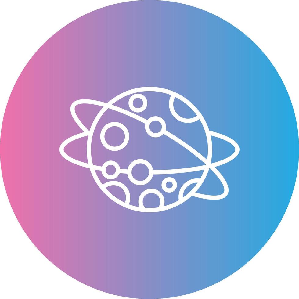 Planet Line Gradient Circle Icon vector