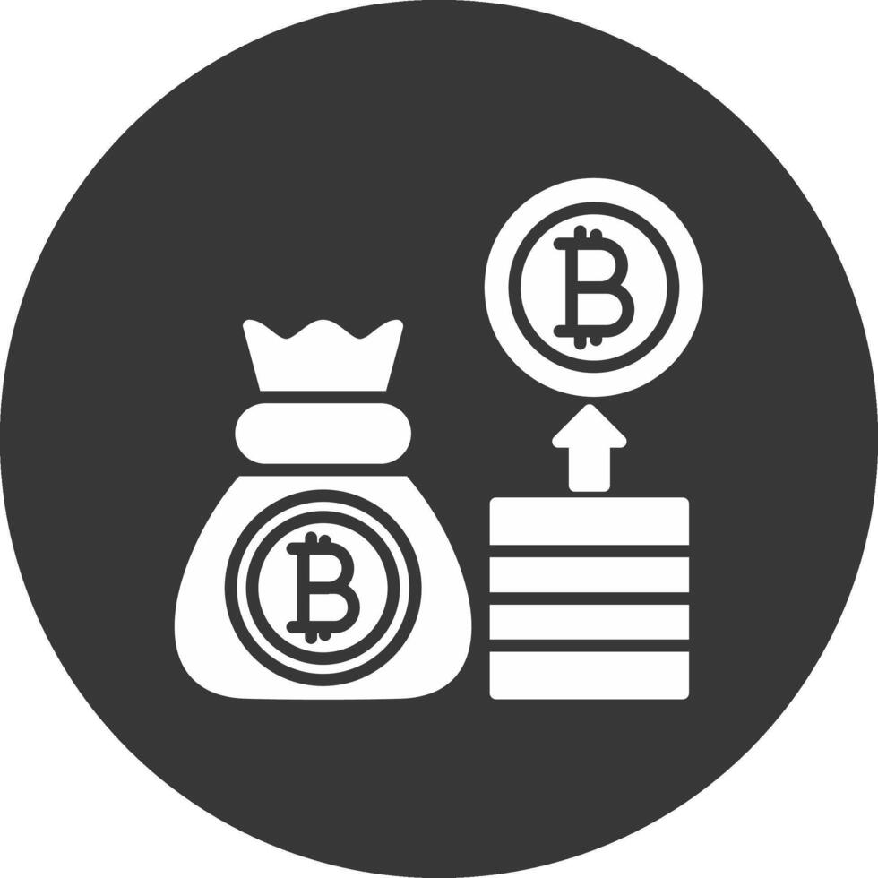 Bitcoin Glyph Inverted Icon vector