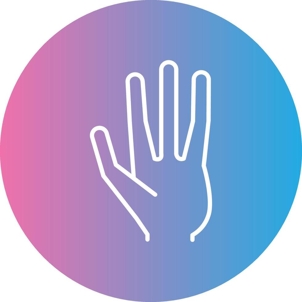 Alien Hand Line Gradient Circle Icon vector