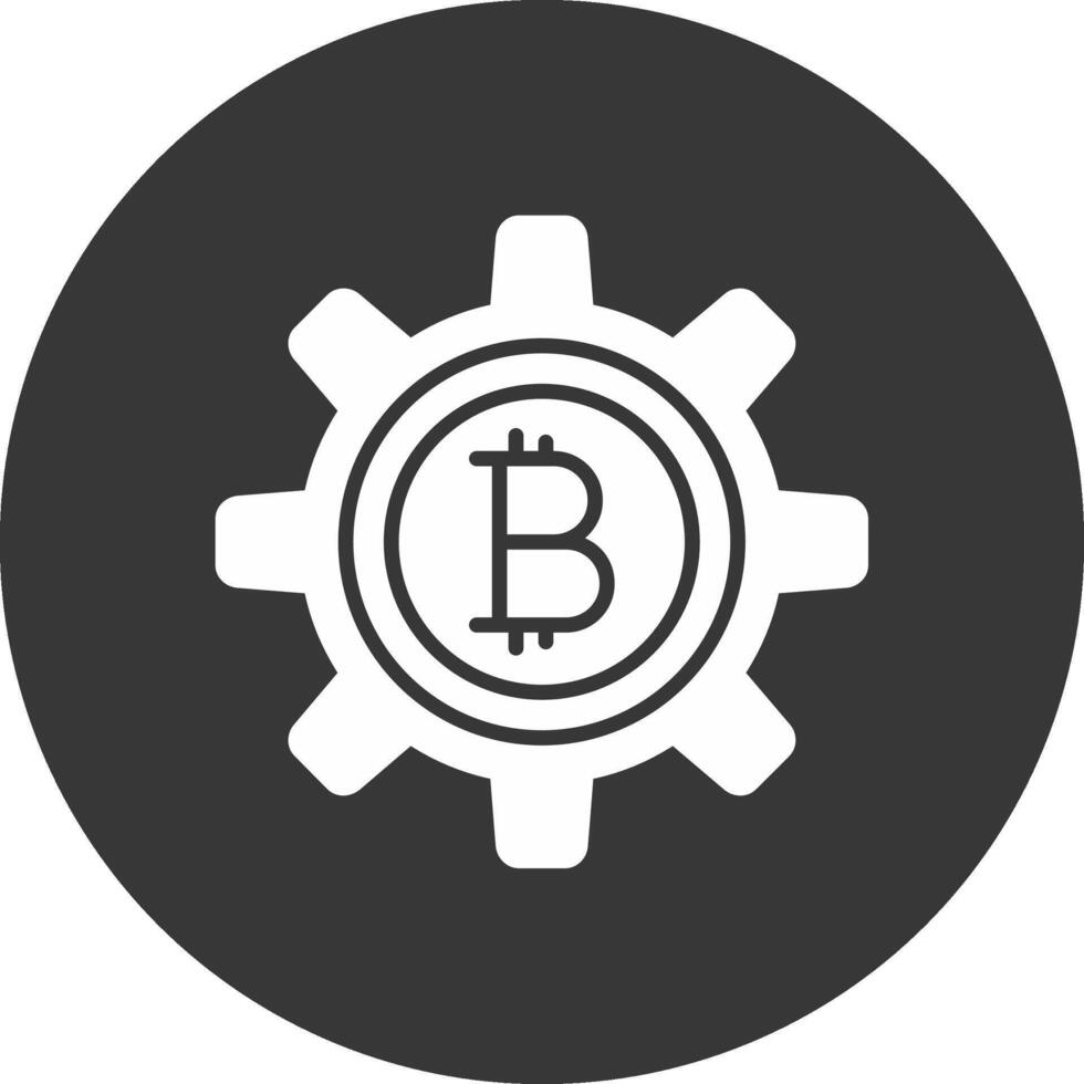 bitcoin administración glifo invertido icono vector