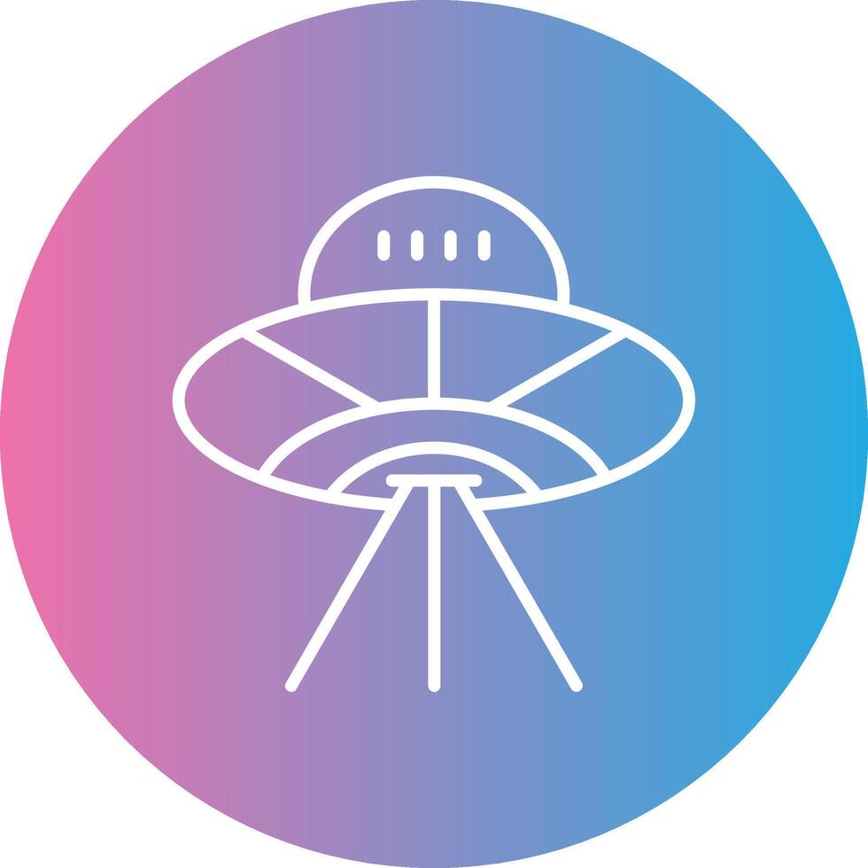 Alien Spaceship Line Gradient Circle Icon vector