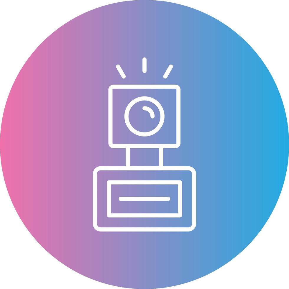 Camera Flash Line Gradient Circle Icon vector