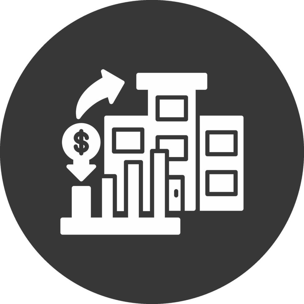 Market Investment Glyph Inverted Icon vector