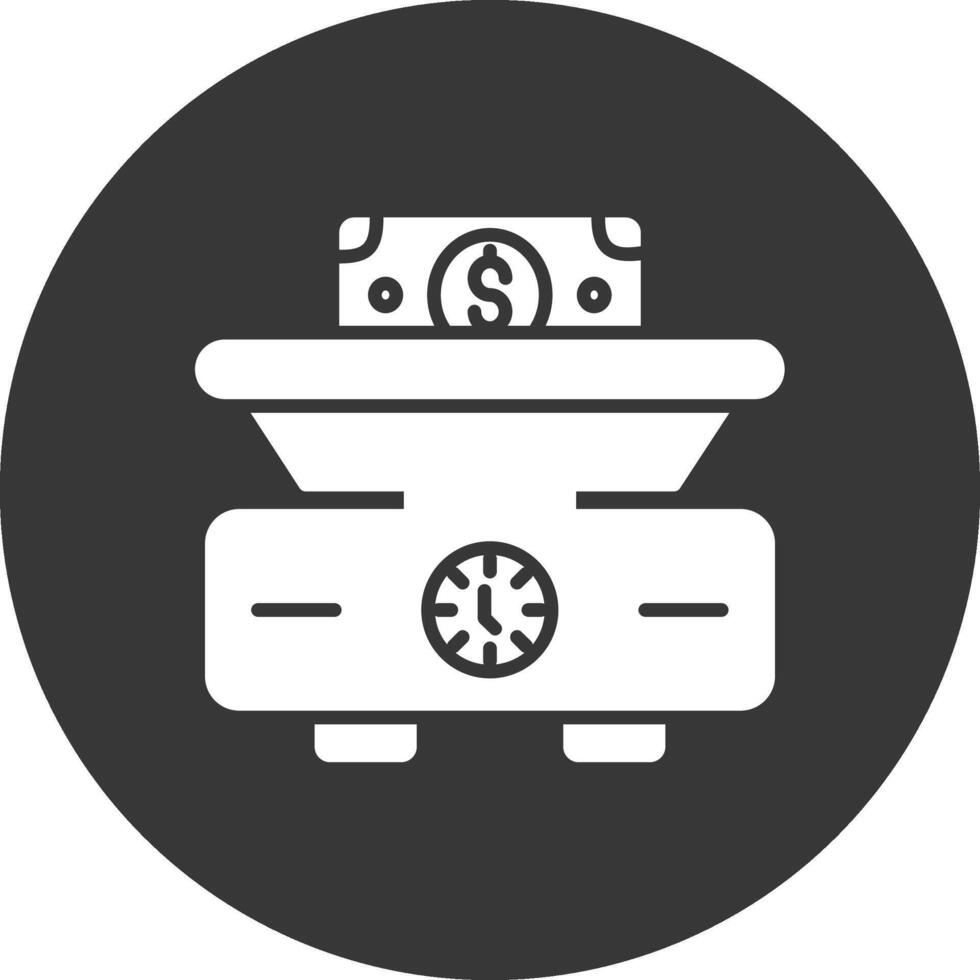 Weighing Scale Glyph Inverted Icon vector