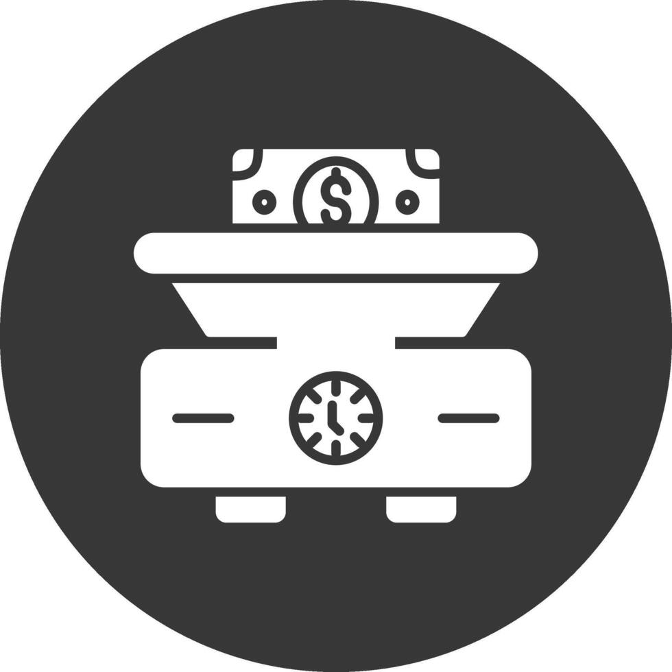 peso escala glifo invertido icono vector