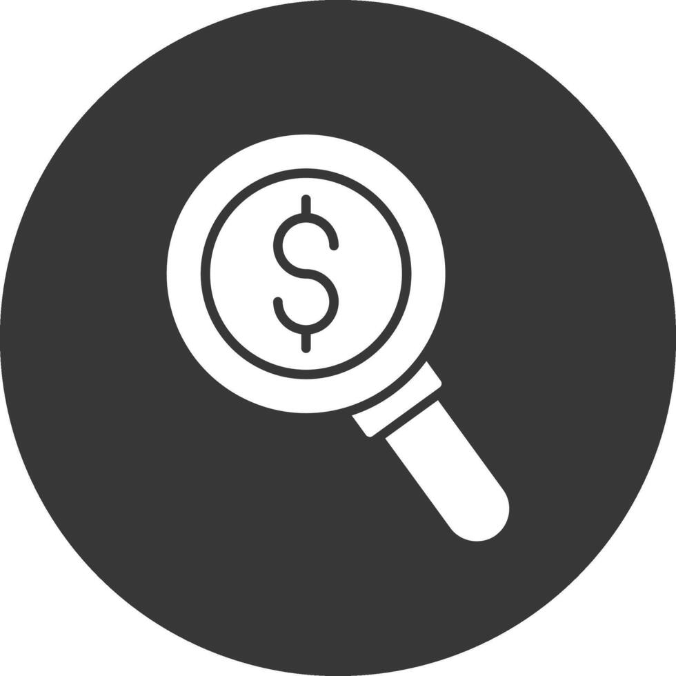 Market Research Glyph Inverted Icon vector