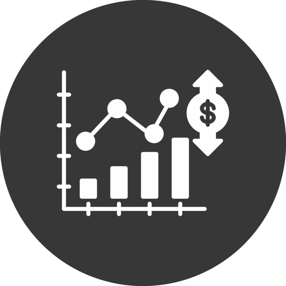 Market Fluctuation Glyph Inverted Icon vector