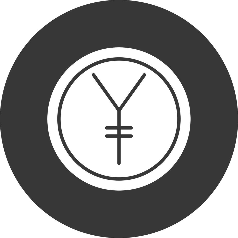 Yen Glyph Inverted Icon vector