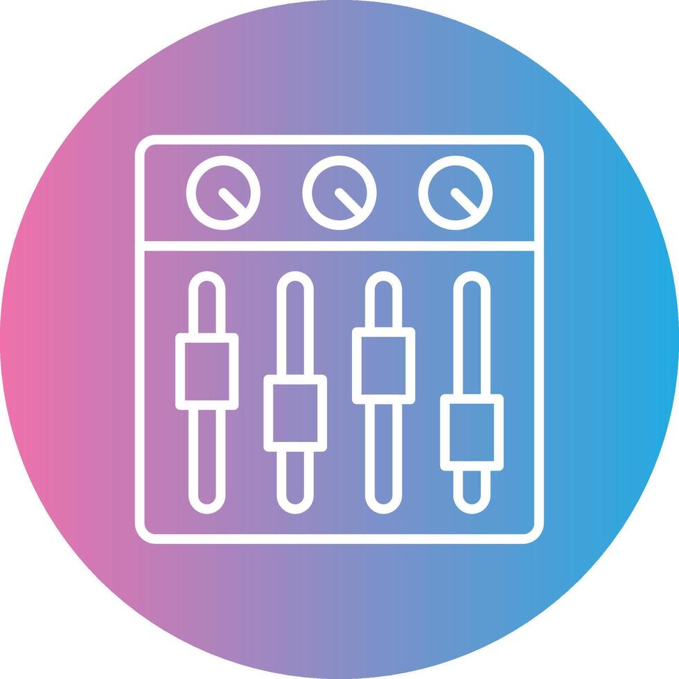 Sound Mixer Line Gradient Circle Icon vector