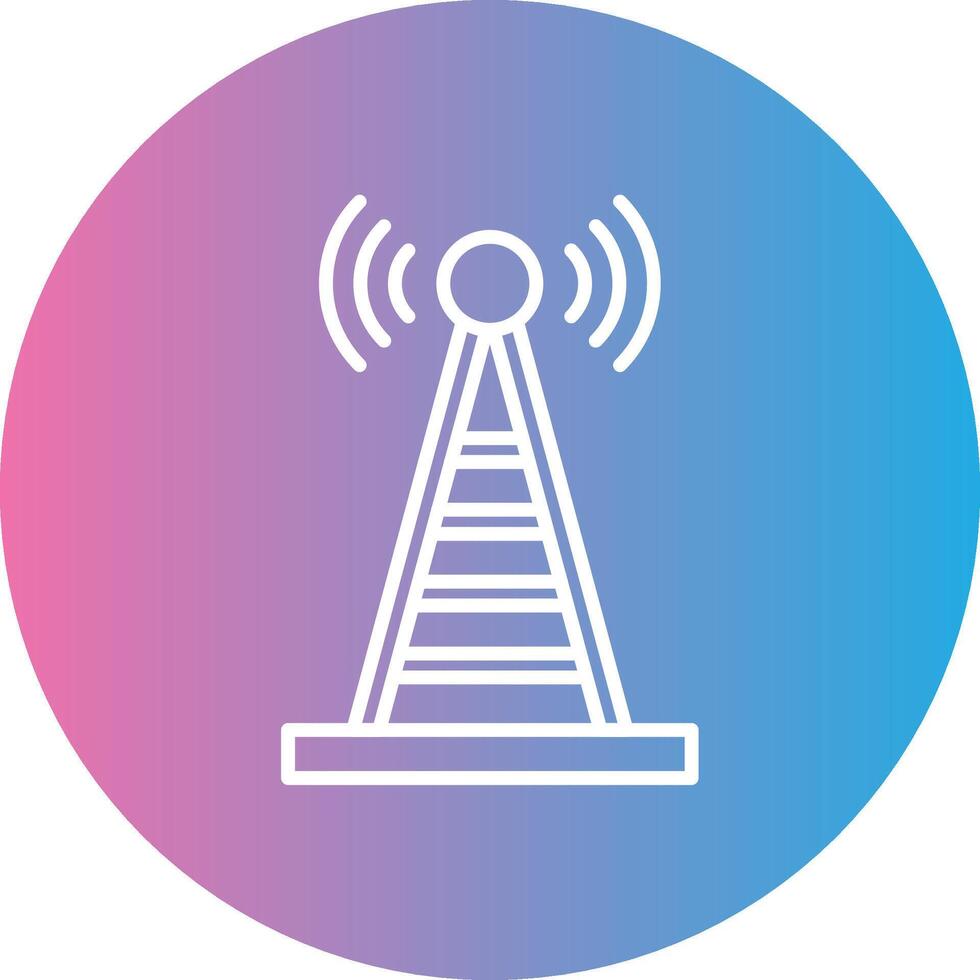 Radio Tower Line Gradient Circle Icon vector