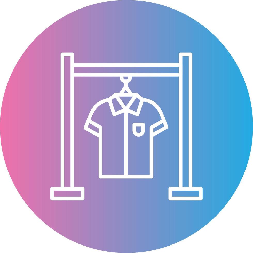 Clothing Rack Line Gradient Circle Icon vector