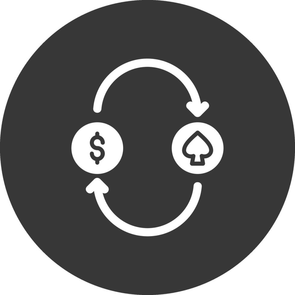 Gambling Glyph Inverted Icon vector