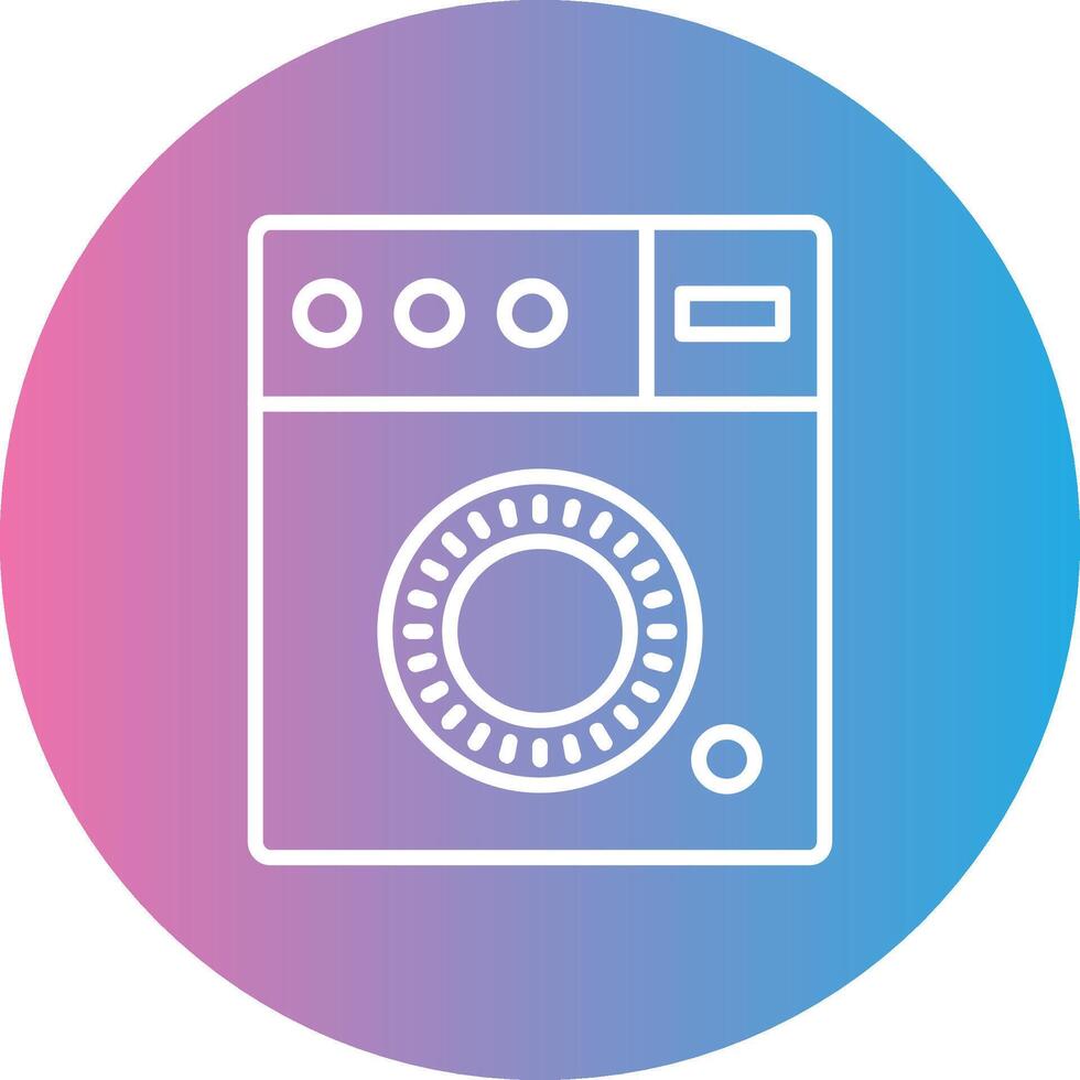 Washing Machine Line Gradient Circle Icon vector