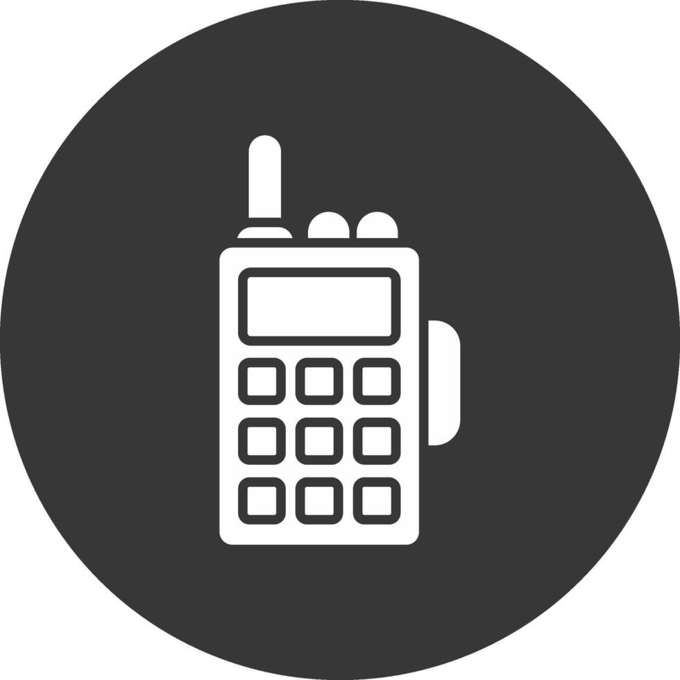 icono de glifo de walkie talkie invertido vector