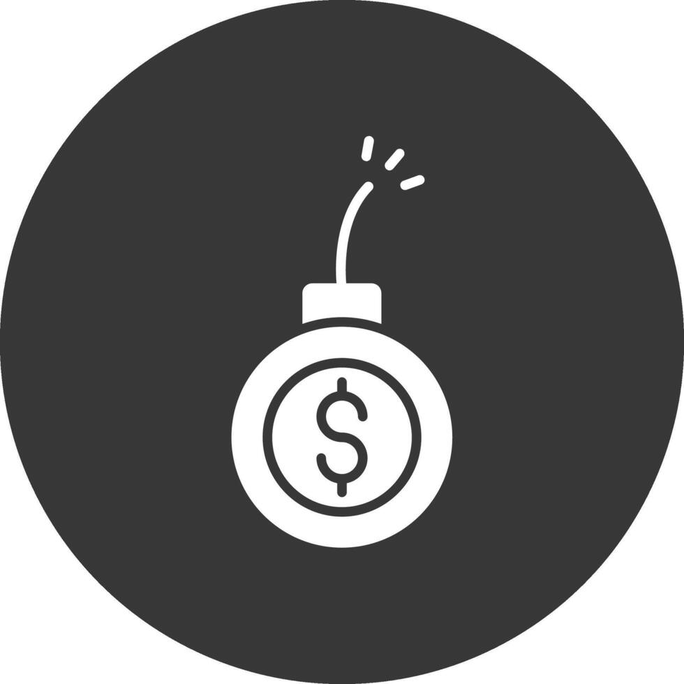 Debt Glyph Inverted Icon vector