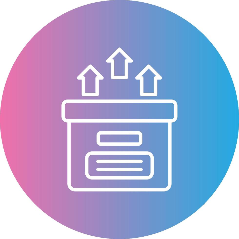 Storage Box Line Gradient Circle Icon vector