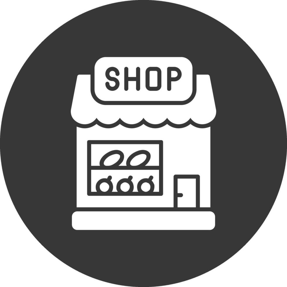 Ice Cream Shop Glyph Inverted Icon vector