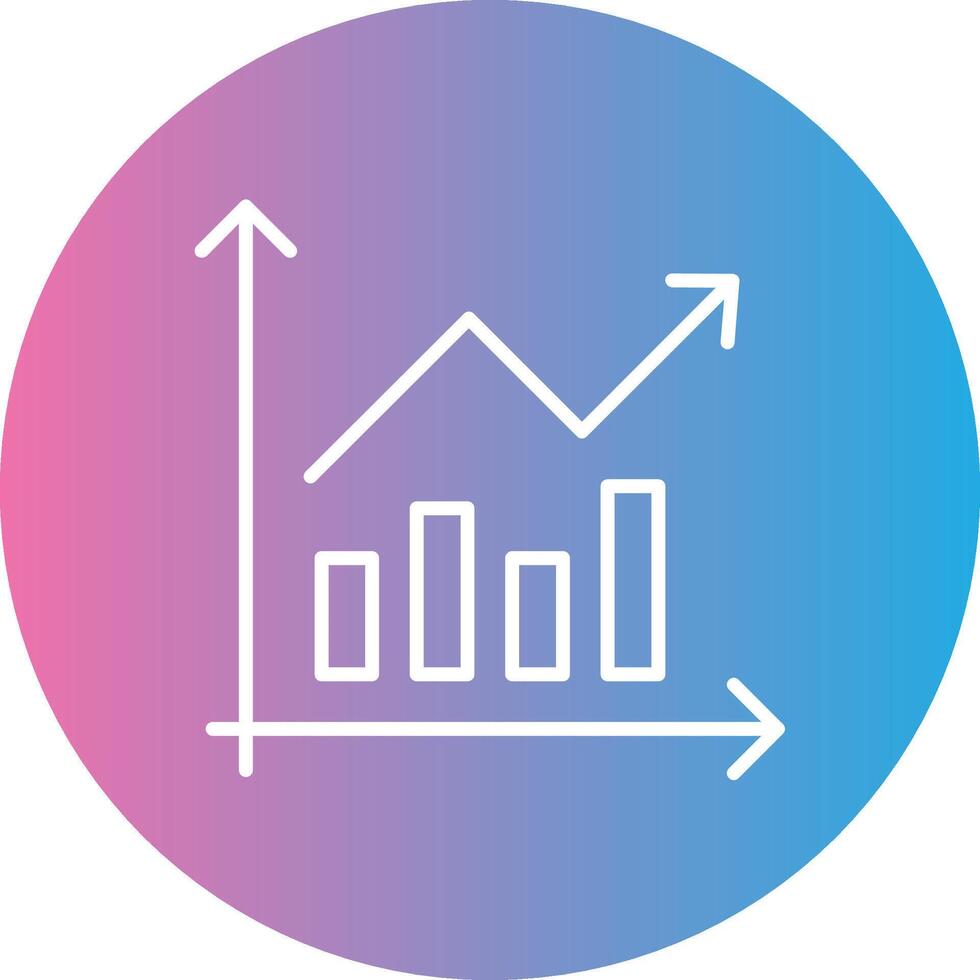 bar gráfico línea degradado circulo icono vector