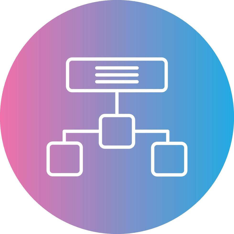 Hierarchical Structure Line Gradient Circle Icon vector