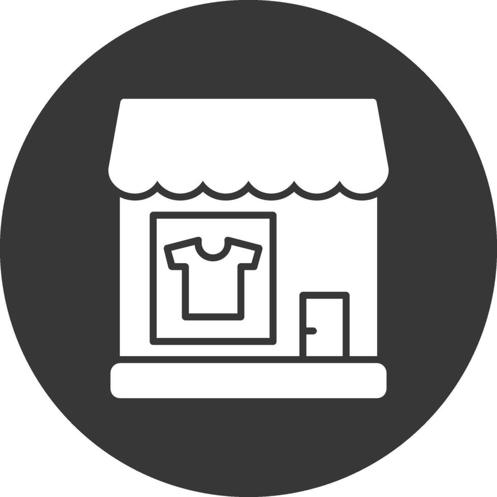 Clothing Shop Glyph Inverted Icon vector