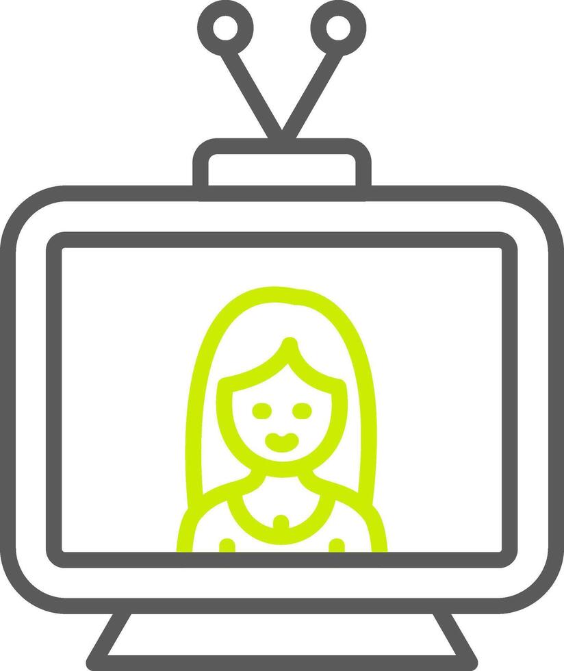 Television Line Two Color Icon vector