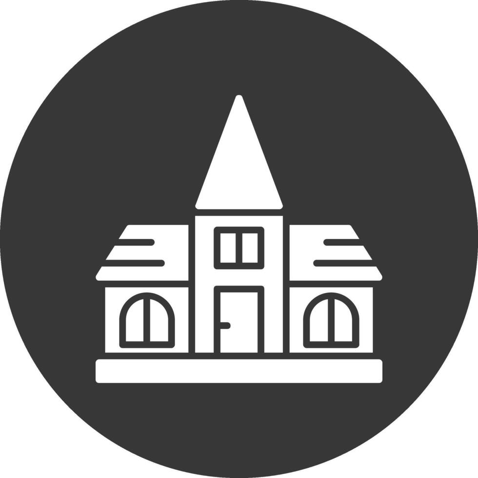 Church Glyph Inverted Icon vector