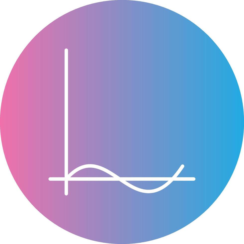 Wave Chart Line Gradient Circle Icon vector