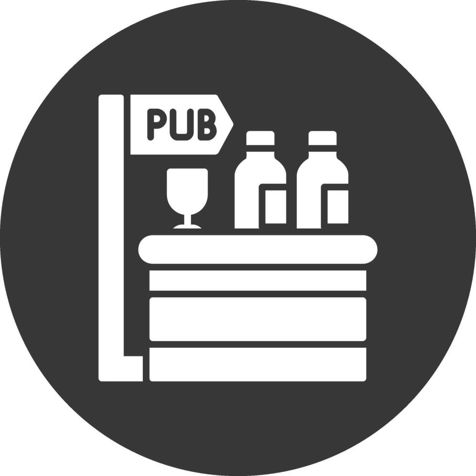 pub glifo invertido icono vector