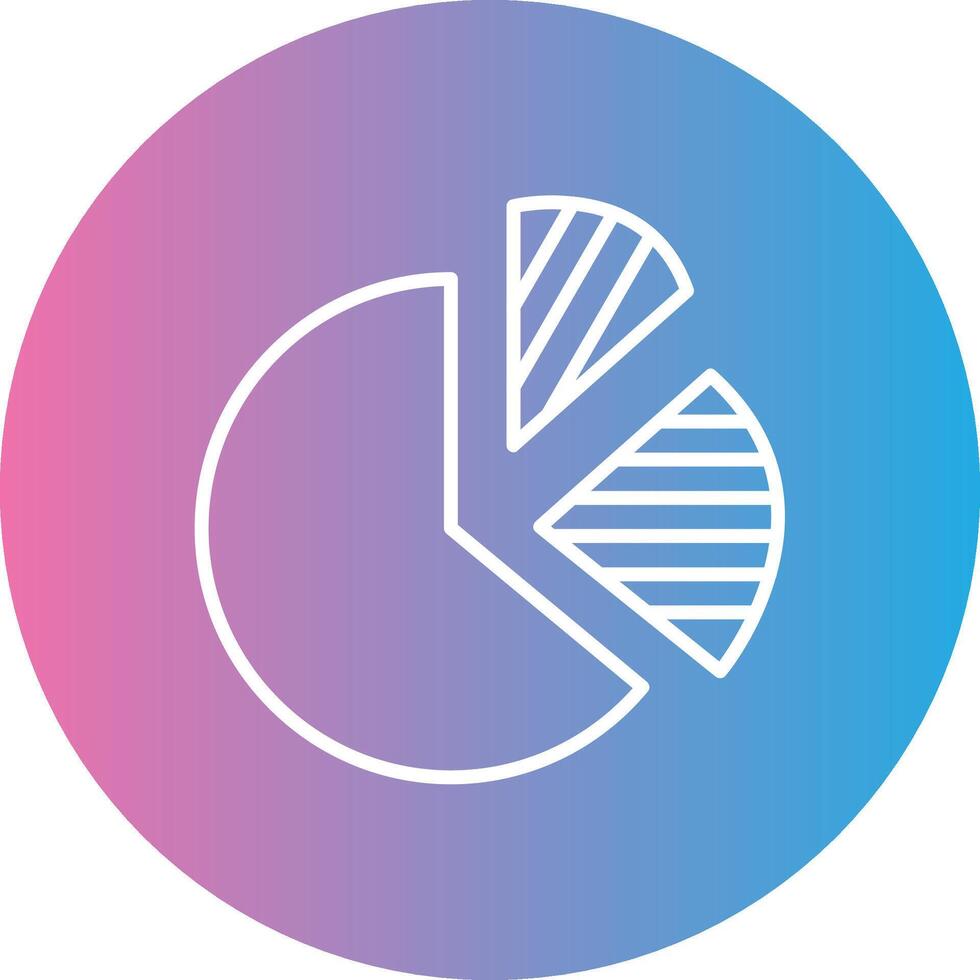 Pie Chart Line Gradient Circle Icon vector