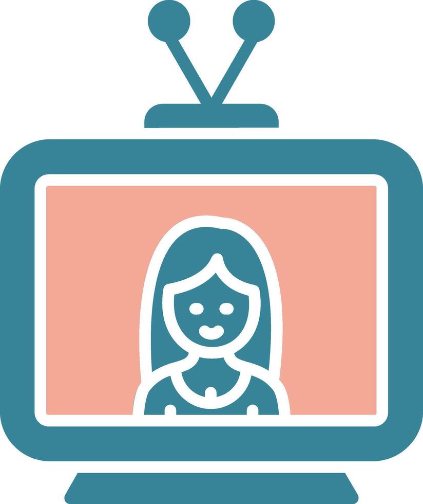 Television Glyph Two Color Icon vector