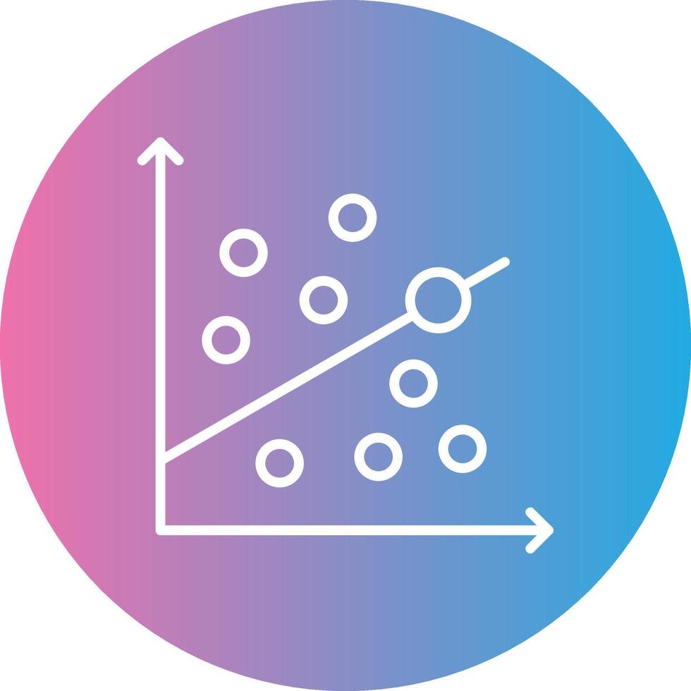 Scatter Graph Line Gradient Circle Icon vector