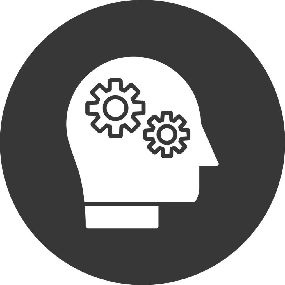 System Thinking Glyph Inverted Icon vector
