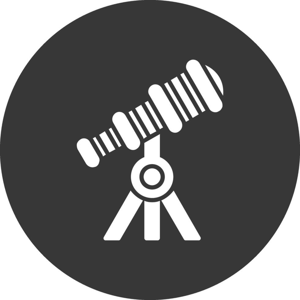 Telescope Glyph Inverted Icon vector