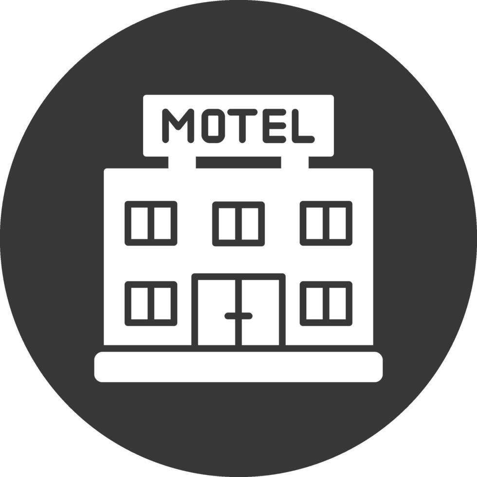 Motel Glyph Inverted Icon vector