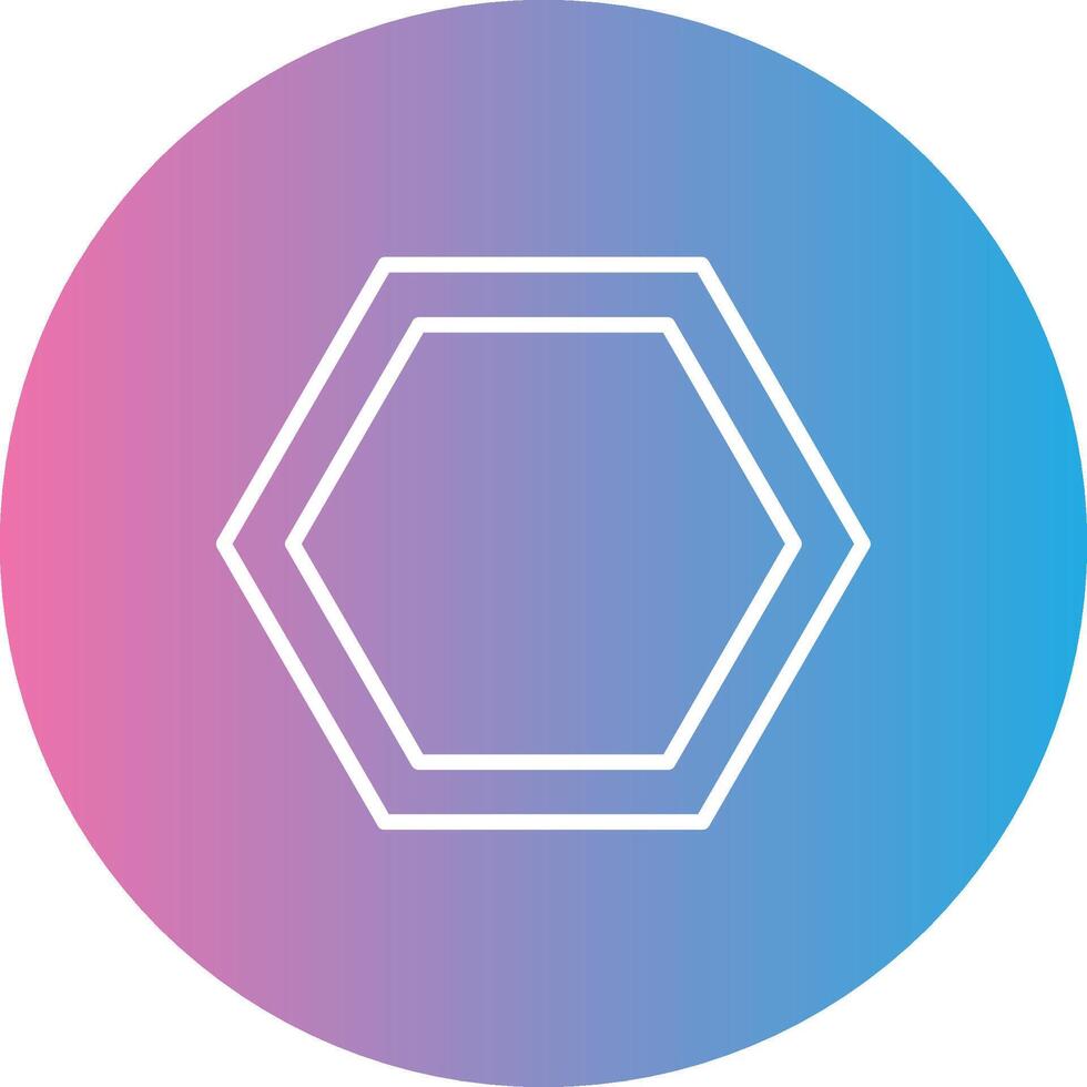 Hexagon Line Gradient Circle Icon vector