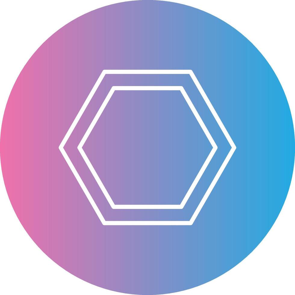 Hexagon Line Gradient Circle Icon vector